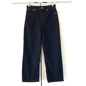 Madewell Jeans- Straight Leg, Cropped - Black Lunar Wash - High Rise Sz 27